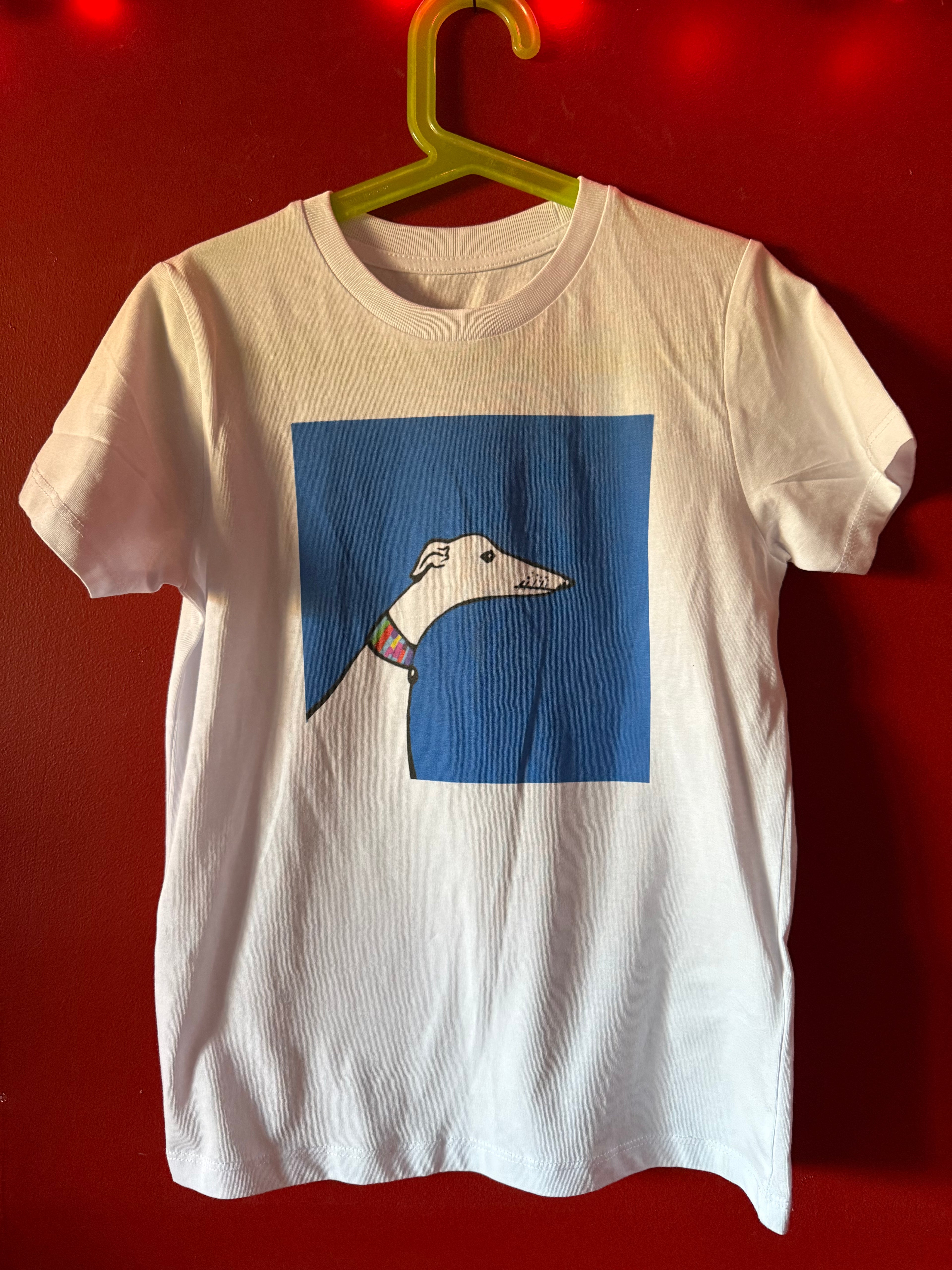Whippet Profile on White T Shirt Age 7-8 Years