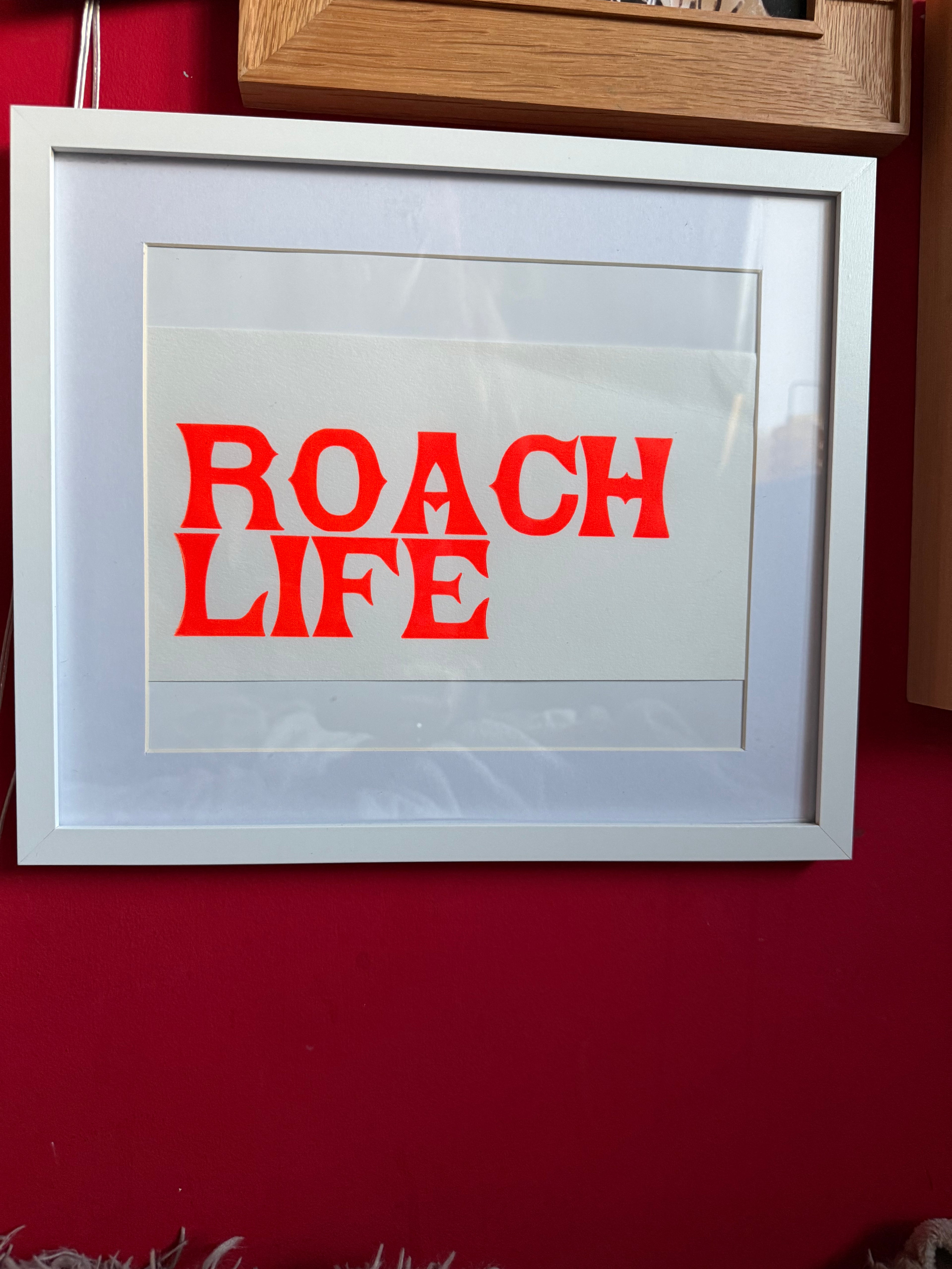 'Roach Life' Neon/Charcoal on M Grey Hoodie