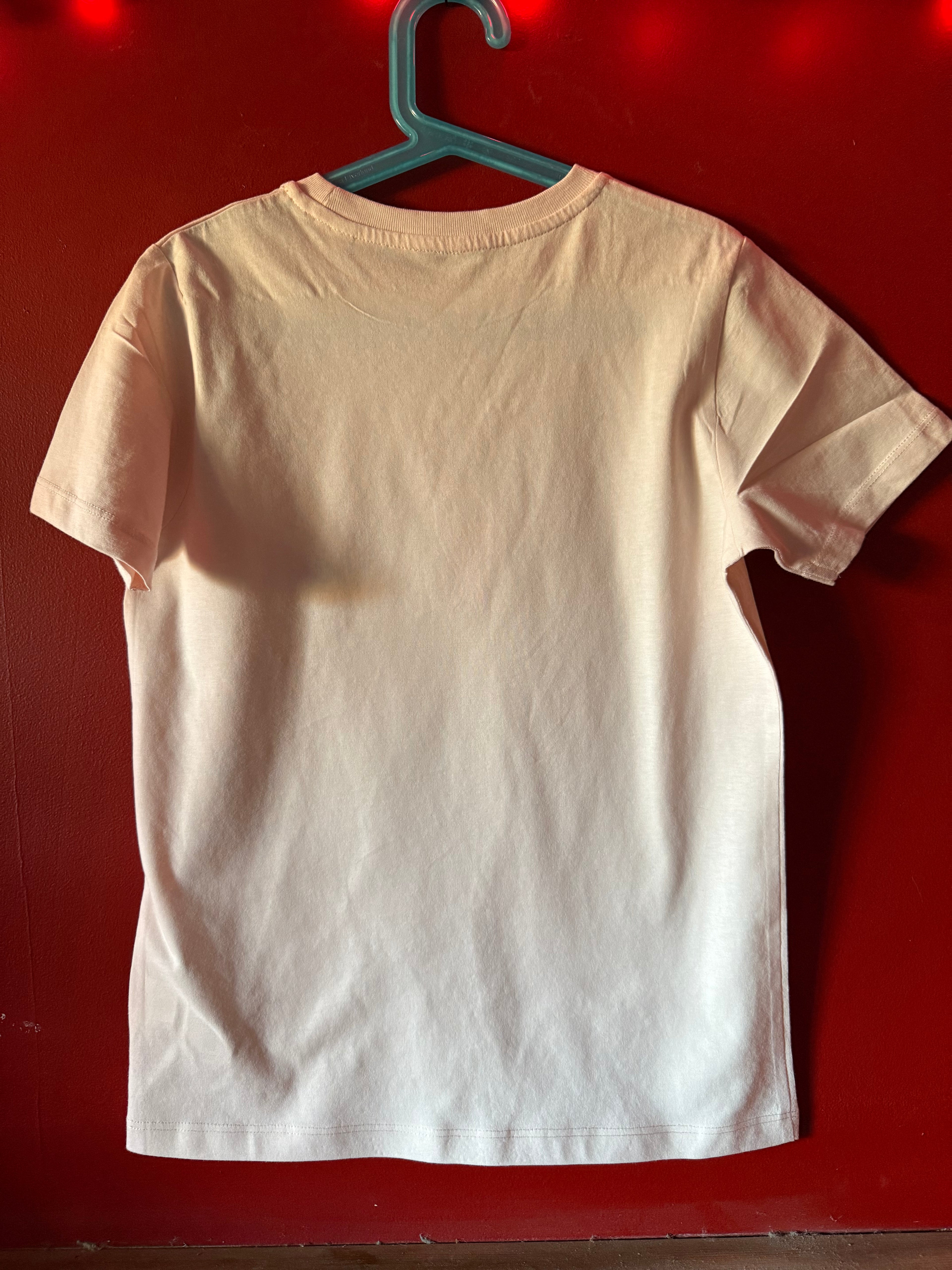 Neon Embroidered Crossed Paws on Baby Pink A9-11Yrs