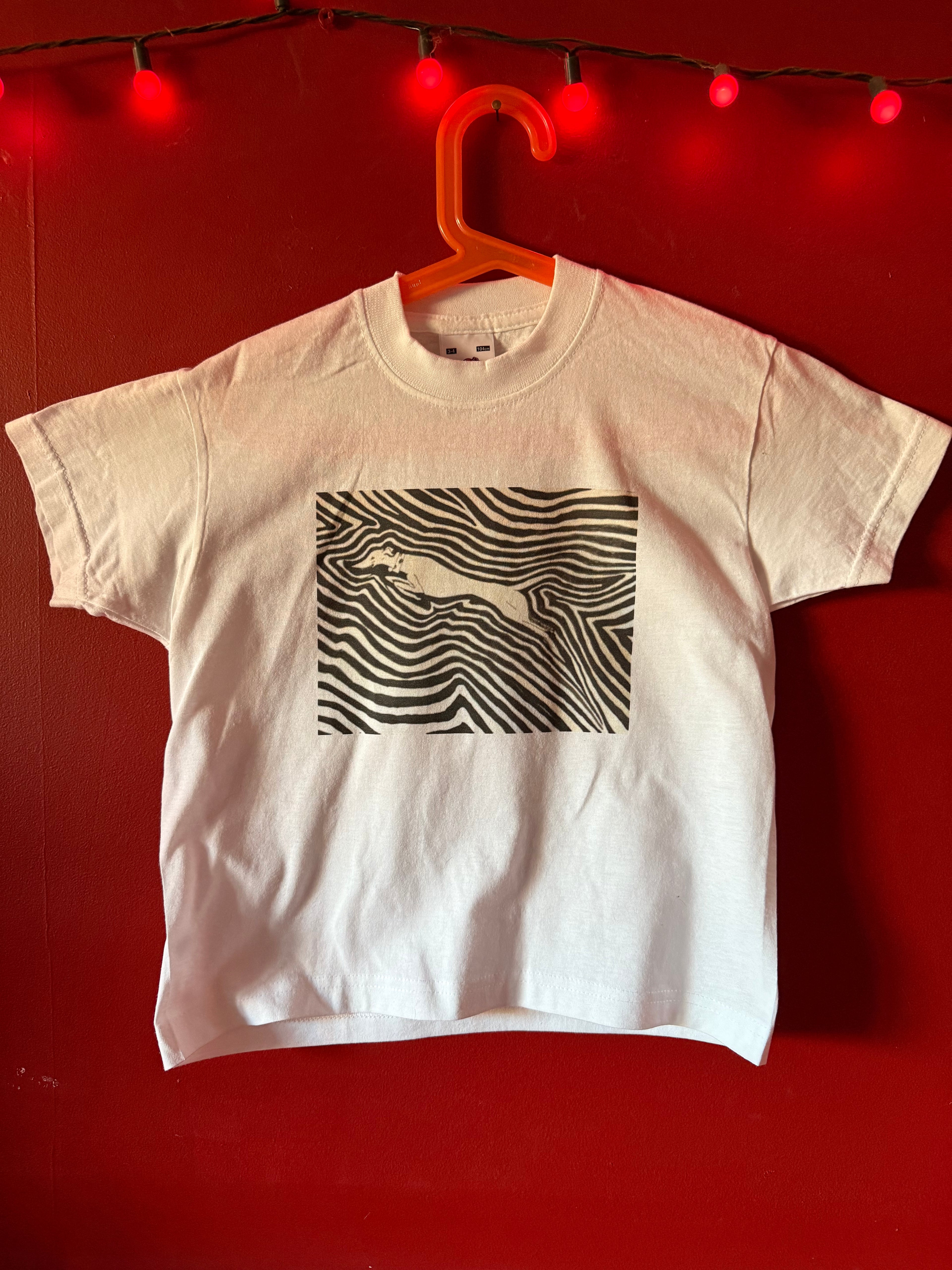 Hound Leaping Printed T Shirt on White Age 3-4 Years