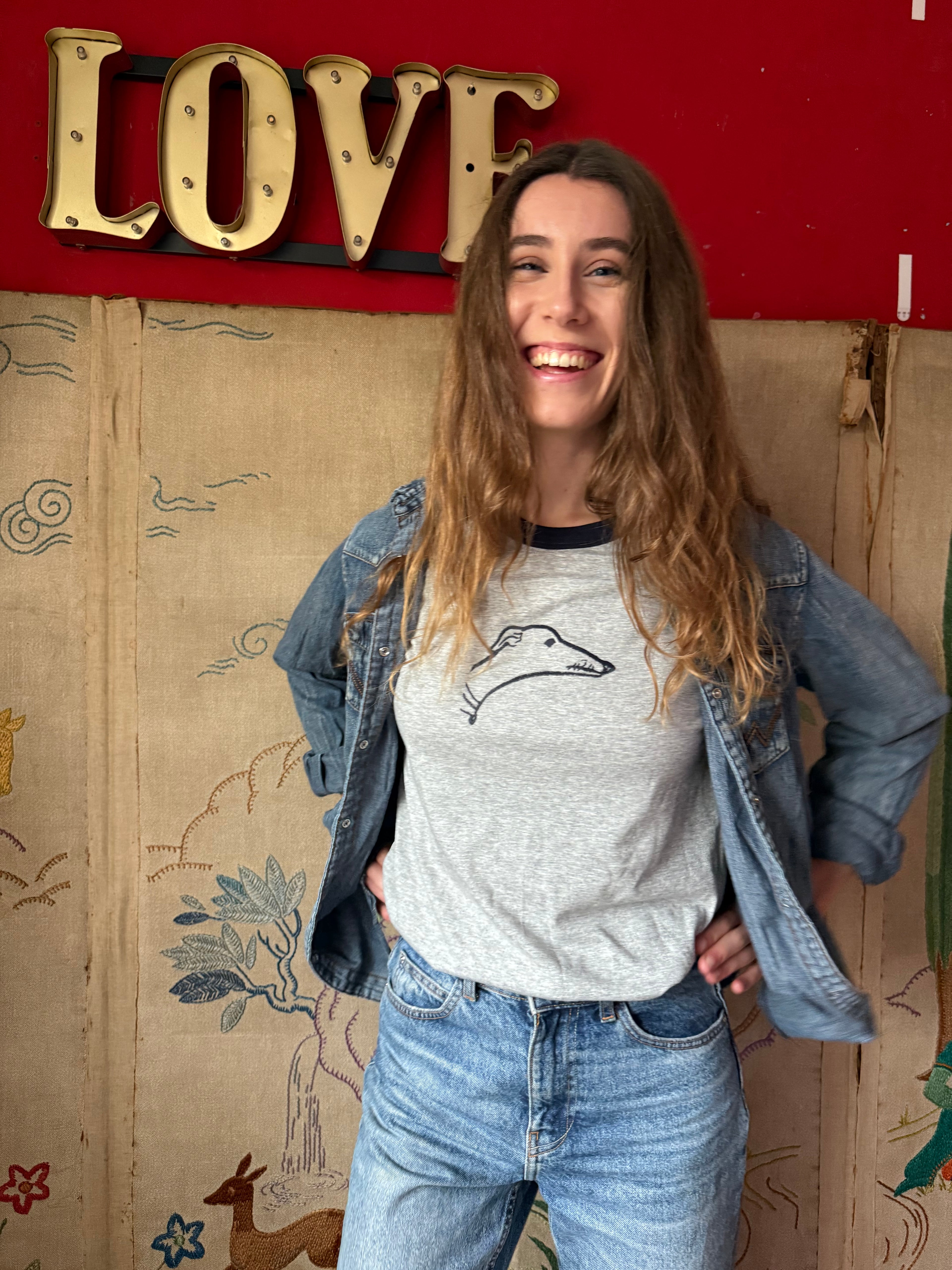 Side Hound Sighthound Baseball Organic Shirt XXS