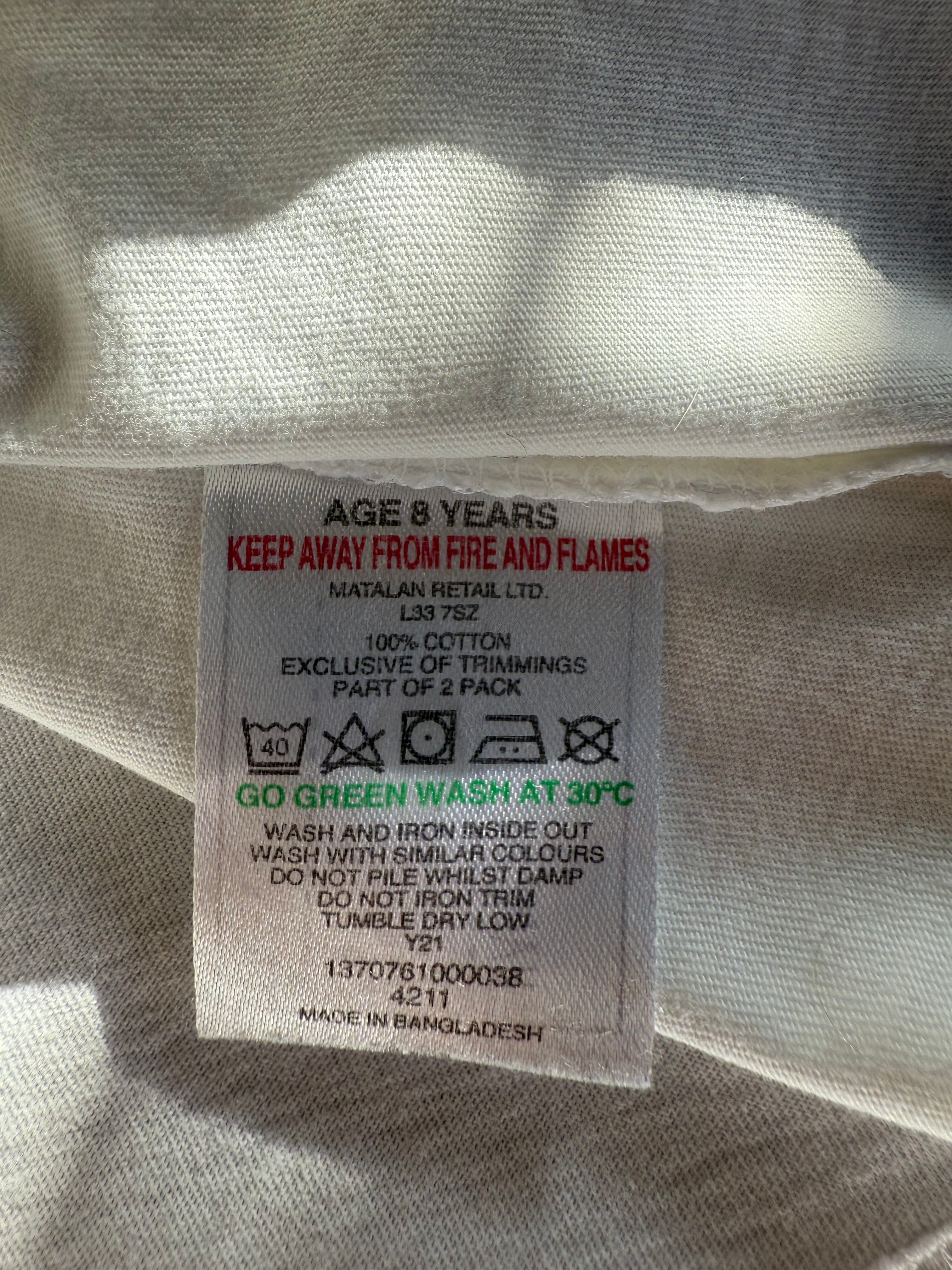 Crossed Paws Printed on Organic Cotton T Shirt Aged 7-8 Years