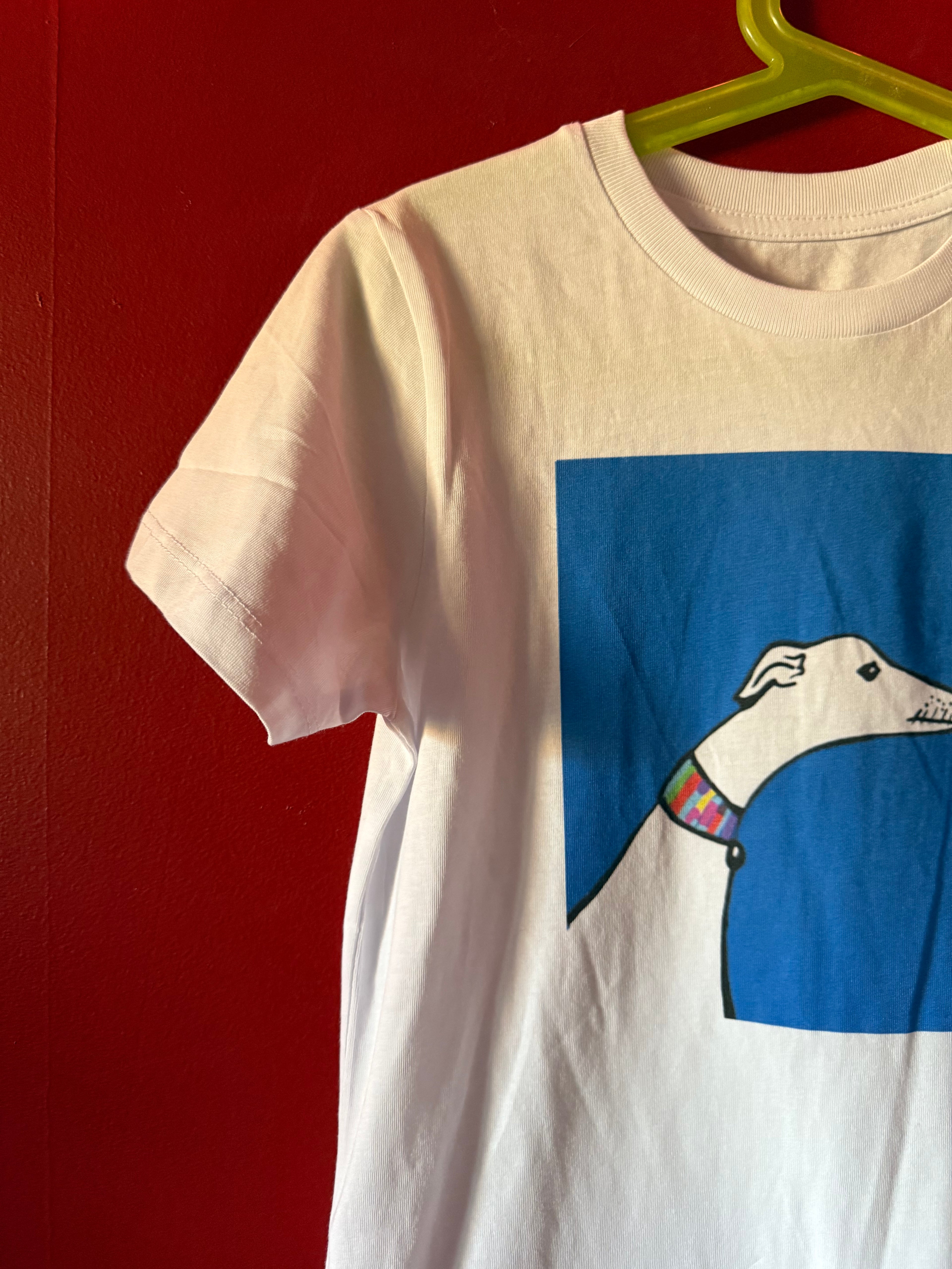 Whippet Profile on White T Shirt Age 7-8 Years