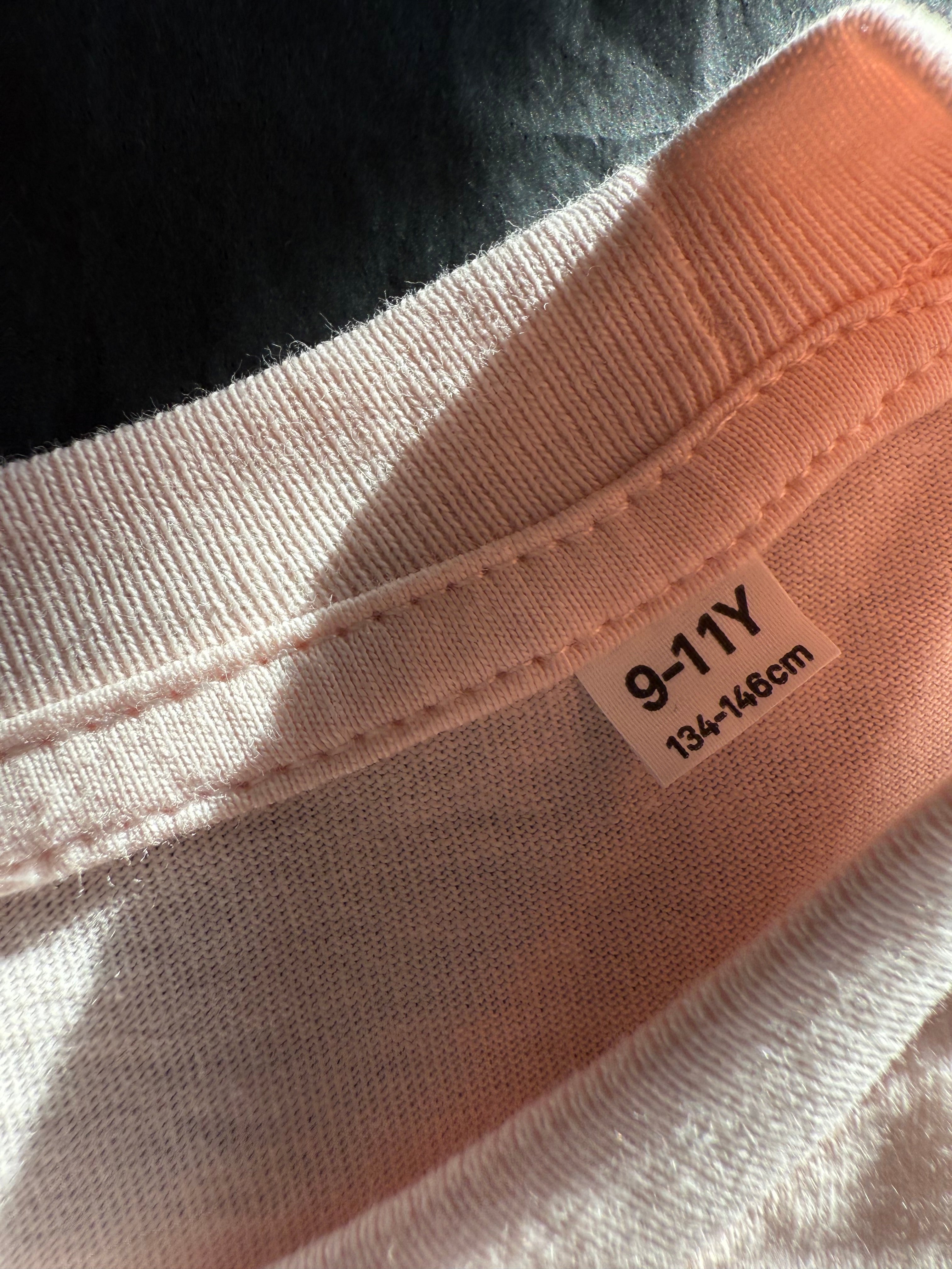 Neon Embroidered Crossed Paws on Baby Pink A9-11Yrs